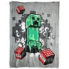 Minecraft Creeper Flanell Fleecedecke Kuscheldecke Wohndecke 130x160 Cm
