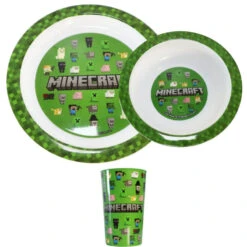 Minecraft Creeper Kinder Geschirr Set Teller Schüssel Becher