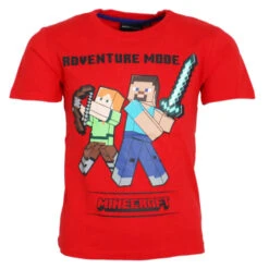 Minecraft Gamer Steve Alex Kinder Kurzarm T-Shirt