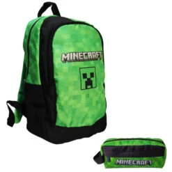 Minecraft Creeper 2tlg Rucksack Backpack Schultasche Federtasche Gr. 40x25x12 Cm