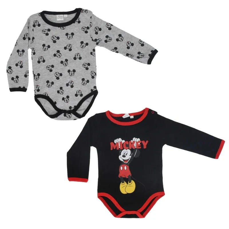 Disney Mickey Maus Baby 2er Pack Langarm Body Strampler 3 Disney Mickey Maus Baby 2er Pack Langarm Body Strampler