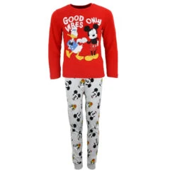 Disney Mickey Maus Donald Duck Kinder Langarm Schlafanzug Pyjama -Bekleidung Peripherie mick donald pyjama 01a
