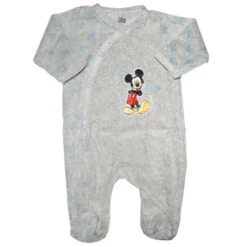 Disney Mickey Maus Baby Velours Langarm Strampler Einteiler 11 Disney Mickey Maus Baby Velours Langarm Strampler Einteiler -Bekleidung Peripherie mick str 01a