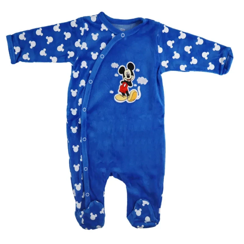 Disney Mickey Maus Baby Velours Langarm Strampler Einteiler 3 Disney Mickey Maus Baby Velours Langarm Strampler Einteiler
