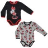 Disney Minnie Maus Baby 2er Pack Langarm Body Strampler -Bekleidung Peripherie min 7017