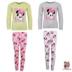 Disney Minnie Maus Mädchen Kinder Schlafanzug Pyjama Lang