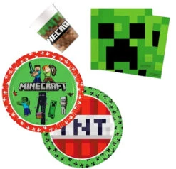 Minecraft Kinder Party Geschirr Set
