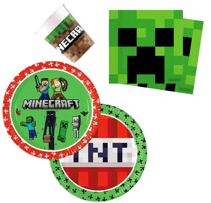 Minecraft Kinder Party Geschirr Set 3 Minecraft Kinder Party Geschirr Set