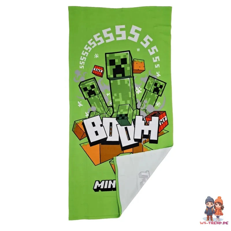 Minecraft Creeper Badetuch Strandtuch 70x140cm 4 Minecraft Creeper Badetuch Strandtuch 70x140cm – Bild 2