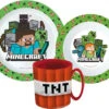 Minecraft TNT Kinder Geschirr Set Teller Schüssel Becher