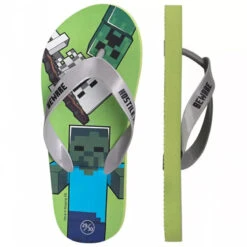 Minecraft Zombie Creeper Kinder Flip Flops