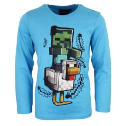 Minecraft Zombie Hühnchen Gamer Kinder Langarm Shirt
