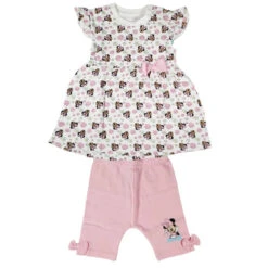 Disney Minnie Maus Mädchen Baby 2 Tlg Set Kleid Plus Leggings Gr. 62 - 86 -Bekleidung Peripherie minn byby set 01d