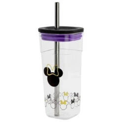 Disney Minnie Maus Trinkbecher Becher Mit Edelstahl Trinkhalm 540 Ml