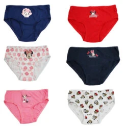 Disney Minnie Maus 6er Pack Slips Kinder Mädchen Unterwäsche