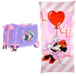 Disney Minnie Maus 2 Tlg Set Mädchen Trolley Kinderkoffer Strandtuch 70x140 Cm
