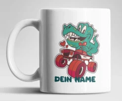 T-Rex Monstertruck Tasse Mit Wunschnamen