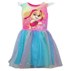 Paw Patrol Skye Regenbogen Mädchen Kinder Tüllkleid Kleid