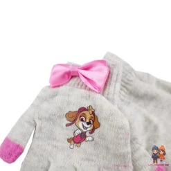 Paw Patrol Skye Kinder Winter Bommel Mütze Mit Perlen Plus Handschuhe -Bekleidung Peripherie paw winter set 01c