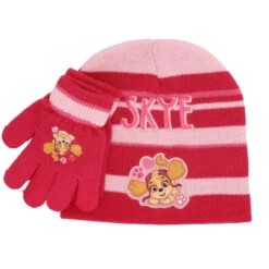 Paw Patrol Skye Kinder Wintermütze Plus Handschuhe -Bekleidung Peripherie paw patrol muts en handschoen roze 3