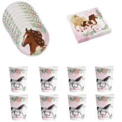 Pferde Pony Geburtstag Deko Set 36tlg.Partyset