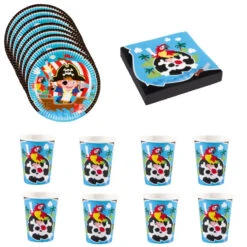 Kleine Piraten Geburtstag Deko Set 36tlg.Partyset