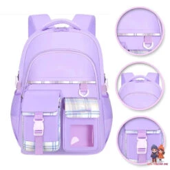 Mädchen Rucksack Backpack Tasche Schultasche 45 X 31 X 18 Cm Lila -Bekleidung Peripherie plecak pattern kratka sweet szkolny uniwersalny kieszonki pl162fio