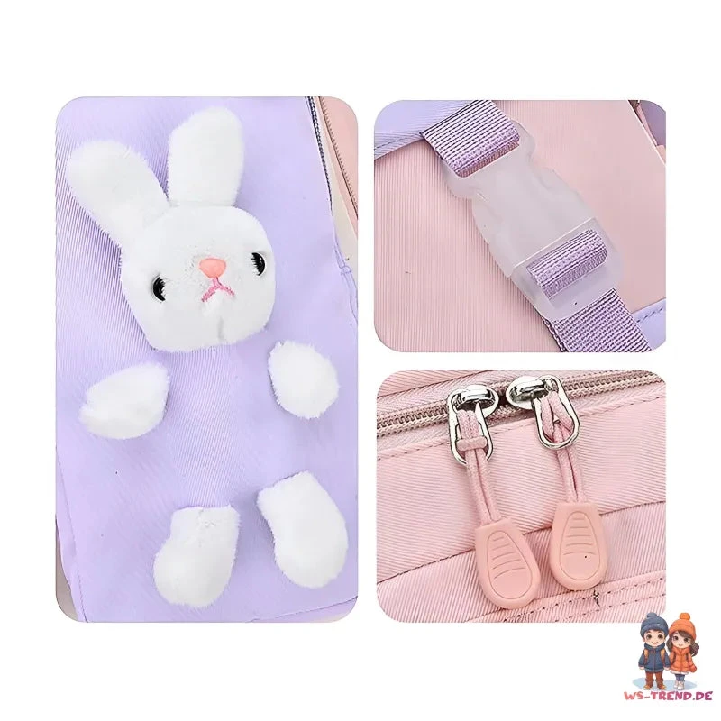 Häschen Hase Mädchen Rucksack Backpack Tasche Schultasche 45 X 32 X 17 Cm 9 Häschen Hase Mädchen Rucksack Backpack Tasche Schultasche 45 X 32 X 17 Cm – Bild 7