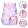 Regenbogen Rainbow Mädchen Rucksack Backpack Tasche Schultasche Lila -Bekleidung Peripherie plecak rainbow sweet szkolny uniwersalny z brelokiem kieszonki pl161