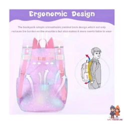 Regenbogen Rainbow Mädchen Rucksack Backpack Tasche Schultasche Lila -Bekleidung Peripherie plecak rainbow sweet szkolny uniwersalny z brelokiem kieszonki pl161 6