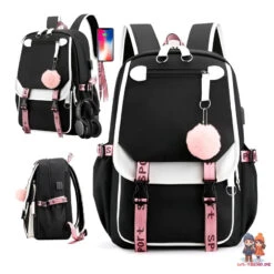 Puschel Mädchen Rucksack Backpack Tasche Schultasche 46 X 29 X 16 Cm -Bekleidung Peripherie plecak sportowy szkolny uniwersalny z brelokiem i usb pl156cz