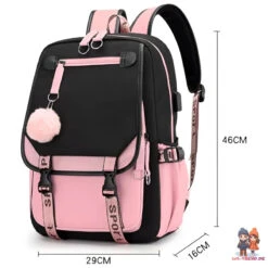 Puschel Mädchen Rucksack Backpack Tasche Schultasche 46 X 29 X 16 Cm -Bekleidung Peripherie plecak sportowy szkolny uniwersalny z brelokiem i usb pl156r 2