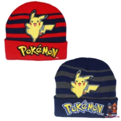 Anime Pokemon Pikachu Jungen Herbst Wintermütze Bestickt Gr. 54/56