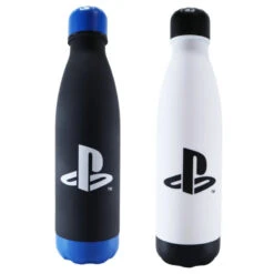 Sony Playstation 2-er Set Wasserflasche Trinkflasche Flasche 650 Ml Schwarz Weiß
