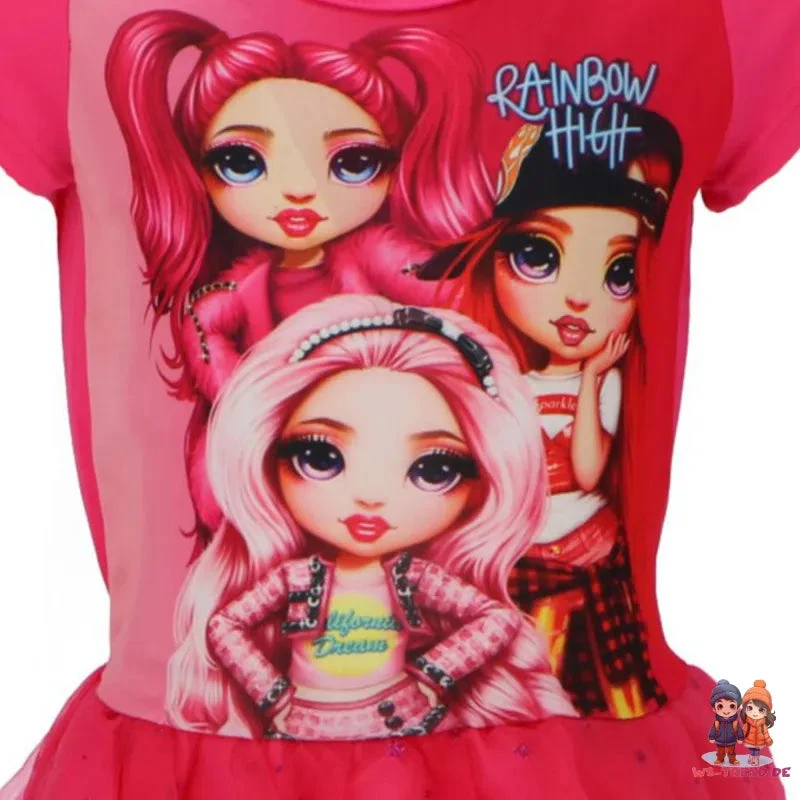 Rainbow High Kinder Mädchen Sommerkleid Kleid Tüllkleid 4 Rainbow High Kinder Mädchen Sommerkleid Kleid Tüllkleid – Bild 2