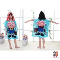 Pirat Kinder Jungen Mikrofaser Poncho Badeponcho -Bekleidung Peripherie recznik plazowy peleryna dziecieca pel01wz1 2