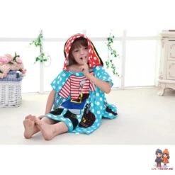 Pirat Kinder Jungen Mikrofaser Poncho Badeponcho -Bekleidung Peripherie recznik plazowy peleryna dziecieca pel01wz1 3