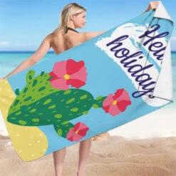 HELLO HOLIDAYSKaktus Mikrofaser Badetuch Strandtuch XXL 70x150 Cm