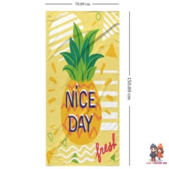 Nice Day Fresh Ananas Mikrofaser Badetuch Strandtuch XXL 70x150 Cm -Bekleidung Peripherie recznik plazowy prostokatny nice day 150x70 rec54wz4 3