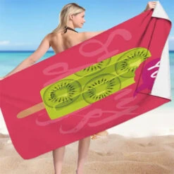 Sommer Kiwi Eis Mikrofaser Badetuch Strandtuch XXL 70x150 Cm