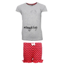 Snoopy Mädchen Kurzarm Pyjama Schlafanzug Shirt Shorts -Bekleidung Peripherie s pyjama 01d