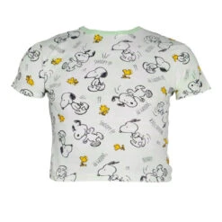 Peanuts Snoopy Jugend Mädchen Bauchfrei Oversize T-Shirt Shirt