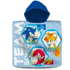 Sonic The Hedgehog Kinder Poncho Badeponcho 100% Baumwolle