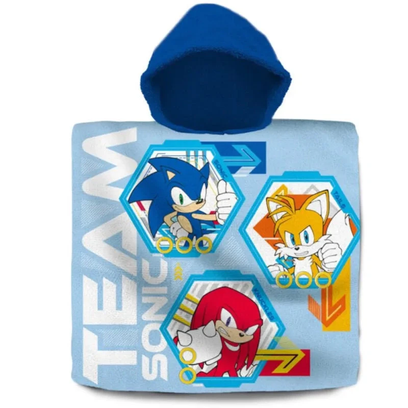 Sonic The Hedgehog Kinder Poncho Badeponcho 100% Baumwolle 3 Sonic The Hedgehog Kinder Poncho Badeponcho 100% Baumwolle