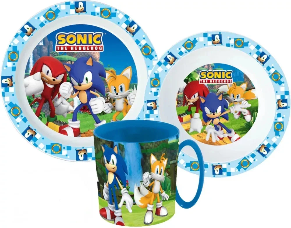 Sonic Und Freunde Kinder Geschirr-Set 3 Teilig Becher Teller Schüssel 3 Sonic Und Freunde Kinder Geschirr-Set 3 Teilig Becher Teller Schüssel