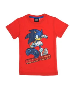 Sonic The Hedgehog T-Shirt Rot Grau -Bekleidung Peripherie sonic hedgehog shirt grau 409