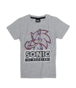 Sonic The Hedgehog T-Shirt Rot Grau -Bekleidung Peripherie sonic hedgehog shirt grau 806