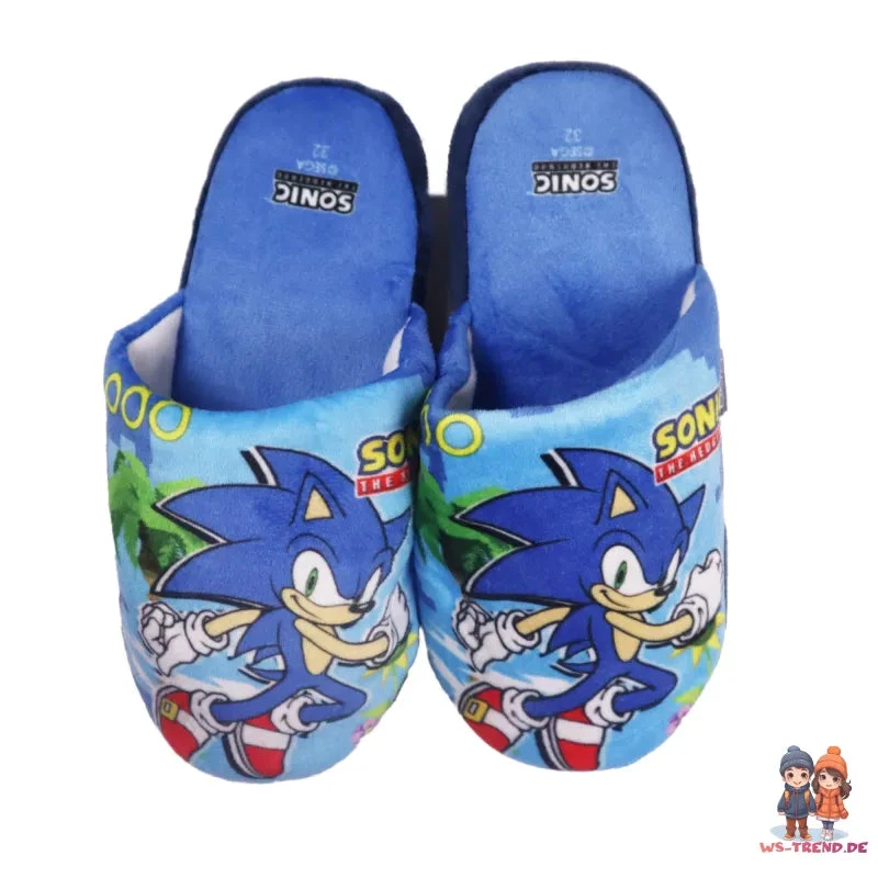 Sonic The Hedgehog Jungen Hausschuhe Slipper Pantoffeln 4 Sonic The Hedgehog Jungen Hausschuhe Slipper Pantoffeln – Bild 2