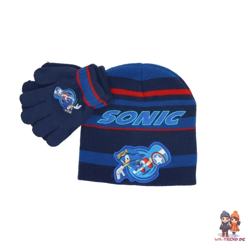 Sonic The Hedgehog Kinder 2tlg Set Wintermütze Plus Handschuhe 4 Sonic The Hedgehog Kinder 2tlg Set Wintermütze Plus Handschuhe – Bild 2
