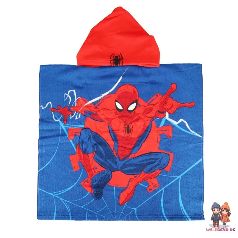Marvel Spiderman Kinder Mikrofaser Poncho Badeponcho Mit Kapuze 4 Marvel Spiderman Kinder Mikrofaser Poncho Badeponcho Mit Kapuze – Bild 2